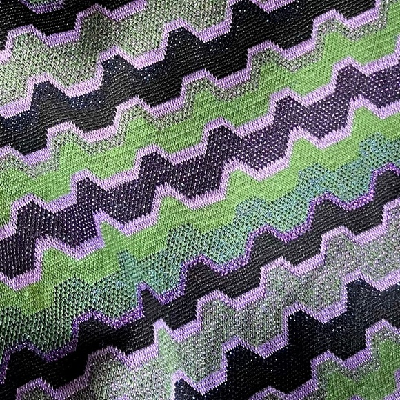 Nwt ZARA Knit Mini Dress Lace-up Geometric Stripe in Purple & Green Women’s XS - Picture 5 of 6